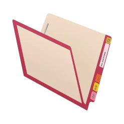 Medical Arts Press Reinforced End Tab File Folder, Straight-Cut, Letter Size, Manila/Red, 50/Box (S-09473-RED)