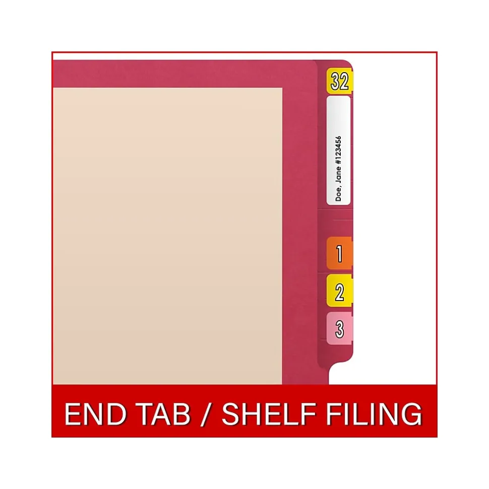 Medical Arts Press Reinforced End Tab File Folder, Straight-Cut, Letter Size, Manila/Red, 50/Box (S-09473-RED)