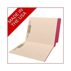 Medical Arts Press Reinforced End Tab File Folder, Straight-Cut, Letter Size, Manila/Red, 50/Box (S-09473-RED)