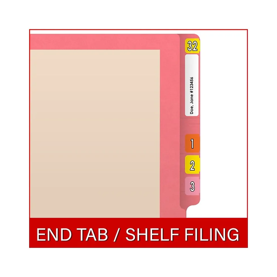 Medical Arts Press Reinforced End Tab File Folder, Straight-Cut, Letter Size, Manila/Pink, 50/Box (S-09473-PNK)