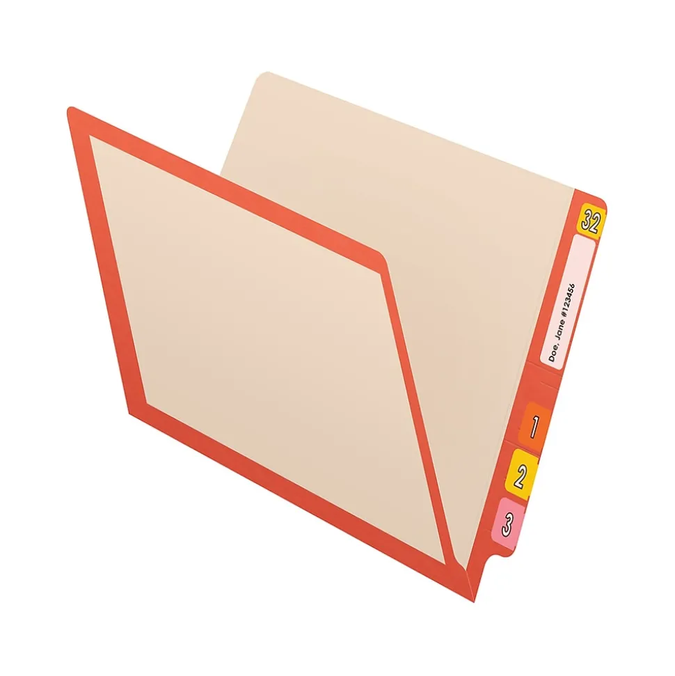 Medical Arts Press Reinforced End Tab File Folder, Straight-Cut, Letter Size, Manila/Orange, 50/Box (S-09473-ORG)