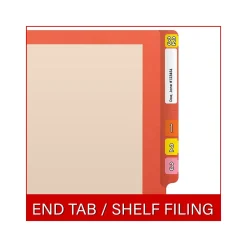 Medical Arts Press Reinforced End Tab File Folder, Straight-Cut, Letter Size, Manila/Orange, 50/Box (S-09473-ORG)