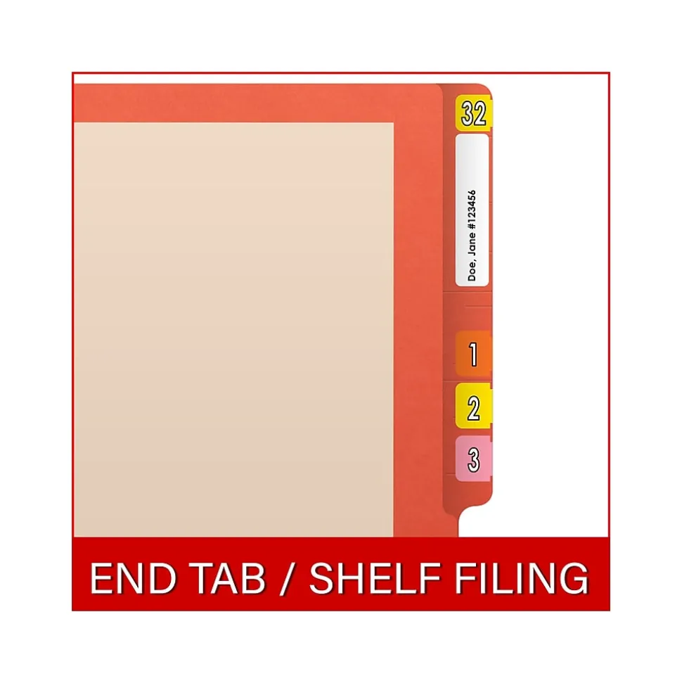 Medical Arts Press Reinforced End Tab File Folder, Straight-Cut, Letter Size, Manila/Orange, 50/Box (S-09473-ORG)