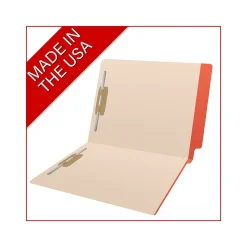 Medical Arts Press Reinforced End Tab File Folder, Straight-Cut, Letter Size, Manila/Orange, 50/Box (S-09473-ORG)