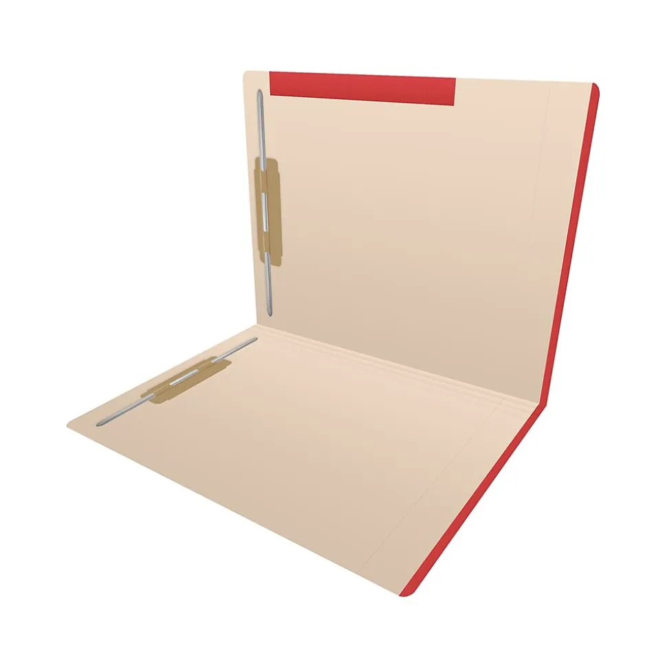 Medical Arts Press Reinforced Top Tab File Folder, Full-Cut, Letter Size, Manila/Red, 50/Box (S-09468-RED)