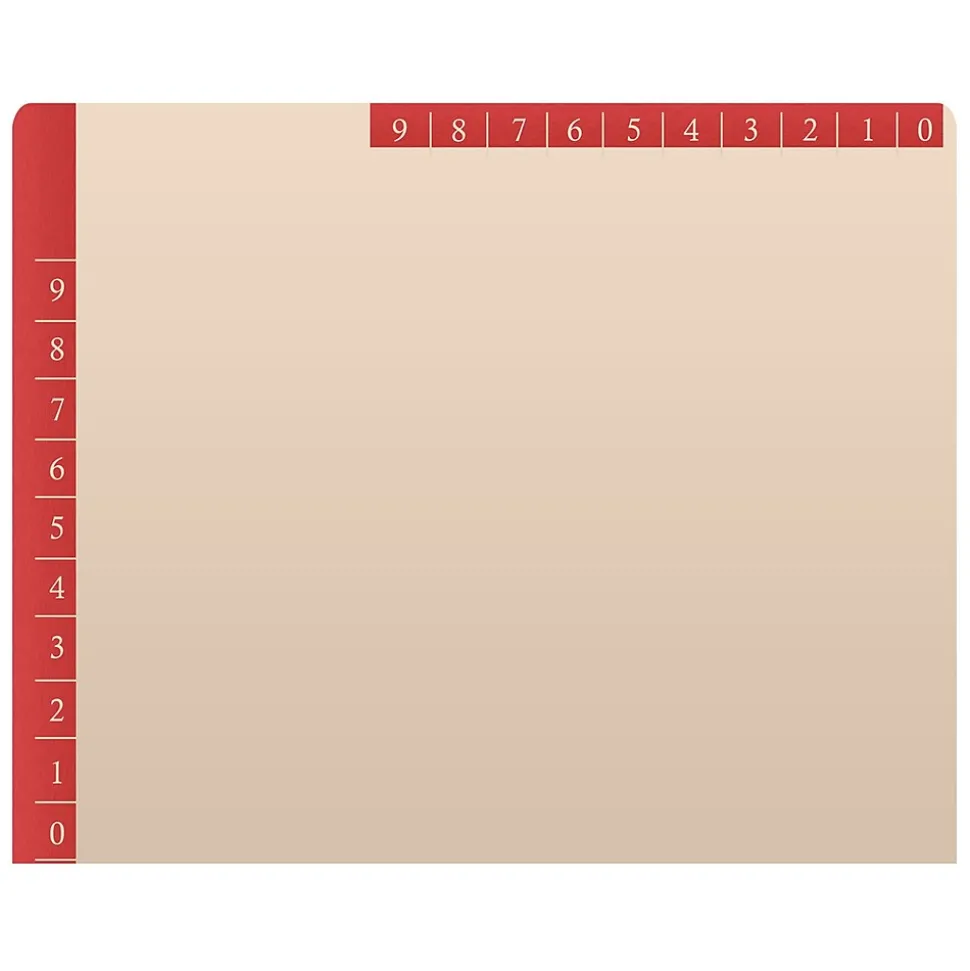 Medical Arts Press Reinforced Top Tab File Folder, Full-Cut, Letter Size, Manila/Red, 50/Box (S-09468-RED)