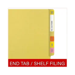 Medical Arts Press Reinforced End Tab File Folder, Straight Cut, Letter-Size, Yellow, 250/Carton (S-01602-YLW-B)