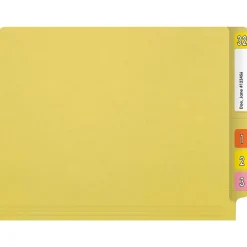 Medical Arts Press Reinforced End Tab File Folder, Straight Cut, Letter-Size, Yellow, 50/Box (S-01602-YLW)