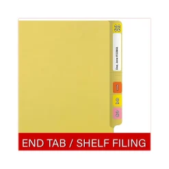 Medical Arts Press Reinforced End Tab File Folder, Straight Cut, Letter-Size, Yellow, 50/Box (S-01602-YLW)
