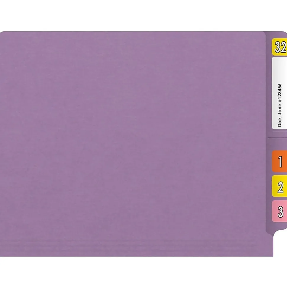 Medical Arts Press Reinforced End Tab File Folder, Straight Cut, Letter-Size, Lavender, 50/Box (S-01602-LAV)