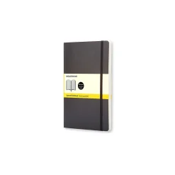 Moleskine Large Subject Notebooks, 5" x 8.25", Quad, 96 Sheets, Black (707186)