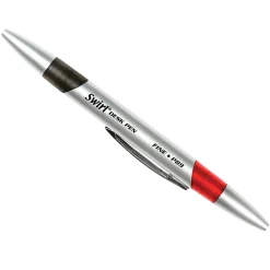 Moon Products Retractable Swirl Desk Pens, Fine Point, Red/Black Ink, 12/Pack, 2 Packs (JRMP89-2)