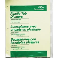 Office Essentials Insertable Paper Dividers, 5 Tabs, Clear (11466)