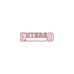 Offistamp® Pre-Inked Stamp, "Entered", Red Ink