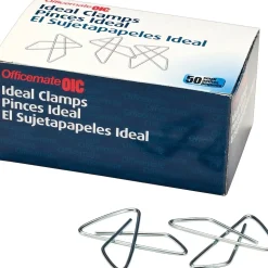 OIC Ideal Butterfly Clamps, Small, #2, Silver, 50/Bx