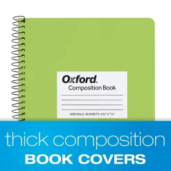 Oxford Composition Notebooks, 7.5" x 9.75", Wide Ruled, 80 Sheets, Assorted Colors, 4/Pack (64946)