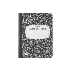 Oxford Composition Notebooks, 9.75" x 7.5", Wide Ruled, 120 Sheets, Black (09-6120)