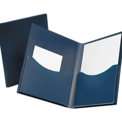 Oxford Double Stuff 2-Pocket Paper Handler Folder, Navy (OXF 57455)