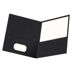 Oxford 2-Pocket Presentation Folders, Black, 25/Box (OXF 57506)