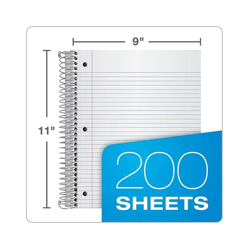 Oxford 5-Subject Notebooks, 8.5" x 11", College Ruled, 200 Sheets, Assorted Colors (10588)