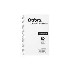 Oxford 1-Subject Notebooks, 5" x 8", Narrow Ruled, 80 Sheets, Gray (25-401R)