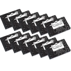 Pacon Composition Notebooks, 5" x 7.5", Wide Ruled, 100 Sheets, Black, 12/Bundle (PACMMK37090-12)