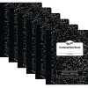 Pacon Composition Notebooks, 9.75" x 7.5", Wide Ruled, 100 Sheets, Black, 6/Bundle (PACMMK37101-6)