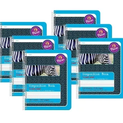 Pacon Composition Notebooks, 9.75" x 7.5", Wide Ruled, 100 Sheets, Blue, 6/Bundle (PAC2429-6)