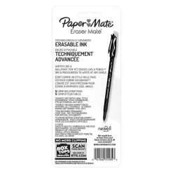 Paper Mate Eraser Mate Erasable Ballpoint Pen, Medium Point, Blue Ink, 5/Pack (3153558PP)