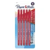 Paper Mate Eraser Mate Erasable Ballpoint Pen, Medium Point, Red Ink, 5/pk (31735)