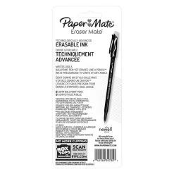 Paper Mate Eraser Mate Erasable Ballpoint Pen, Medium Point, Red Ink, 5/pk (31735)