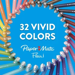 Paper Mate Flair Felt Pen, Medium Point, 0.7mm, Black Ink, 4 Pack (84344)