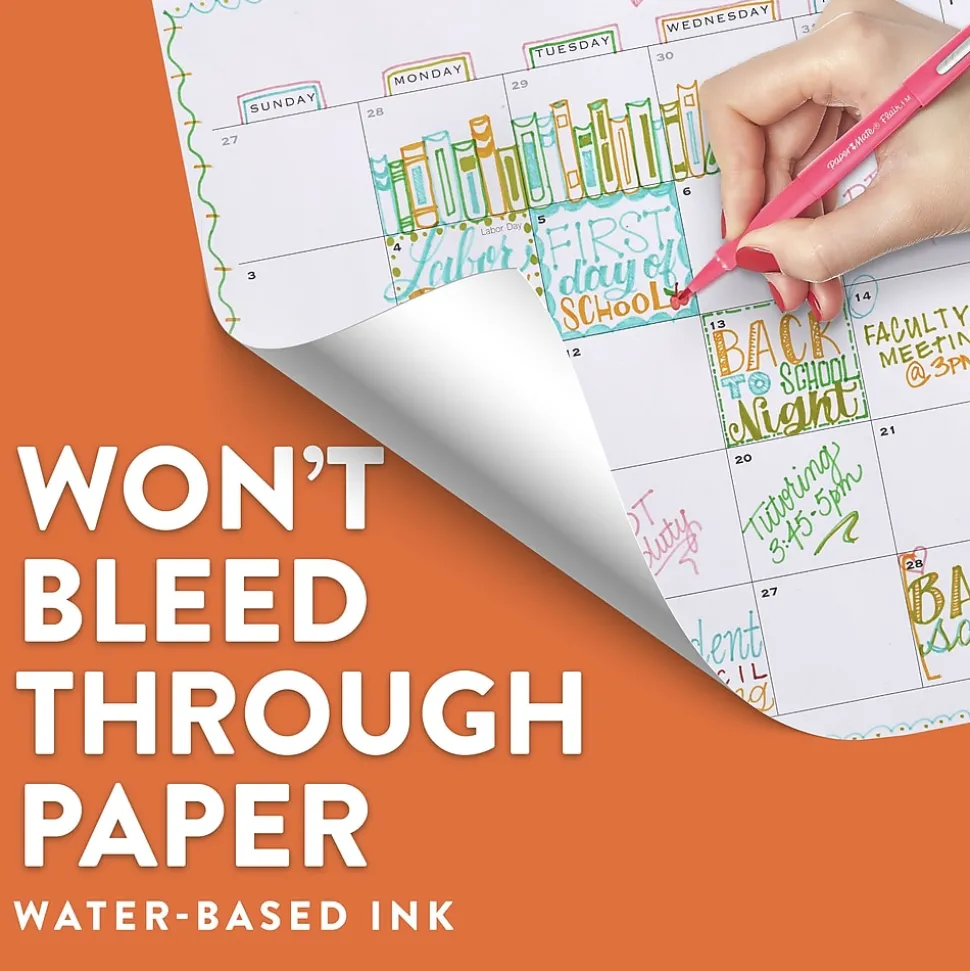 Paper Mate Flair Felt Pen, Medium Point, 0.7mm, Black Ink, 4 Pack (84344)