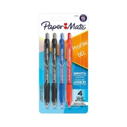 Paper Mate Profile Retractable Gel Pen, Medium Point, Assorted Ink, 4/Pack (2095469)