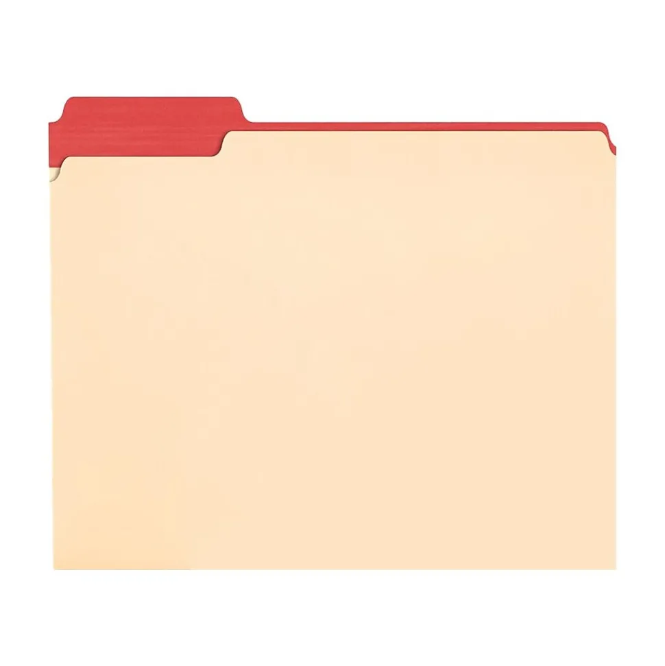 Pendaflex Color Tab File Folders, 3-Tab, Letter Size, Manila, 50/Box (84101)