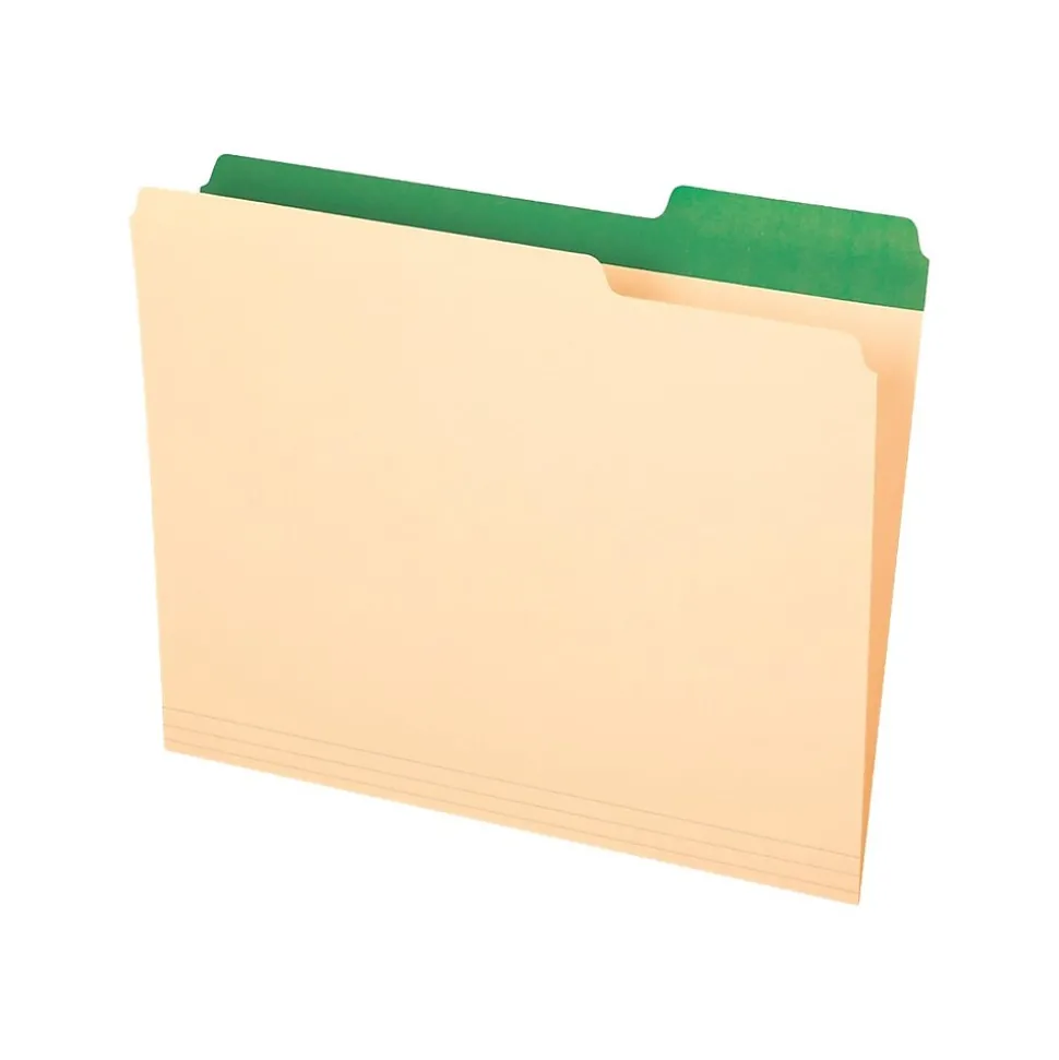 Pendaflex Color Tab File Folders, 3-Tab, Letter Size, Manila, 50/Box (84101)