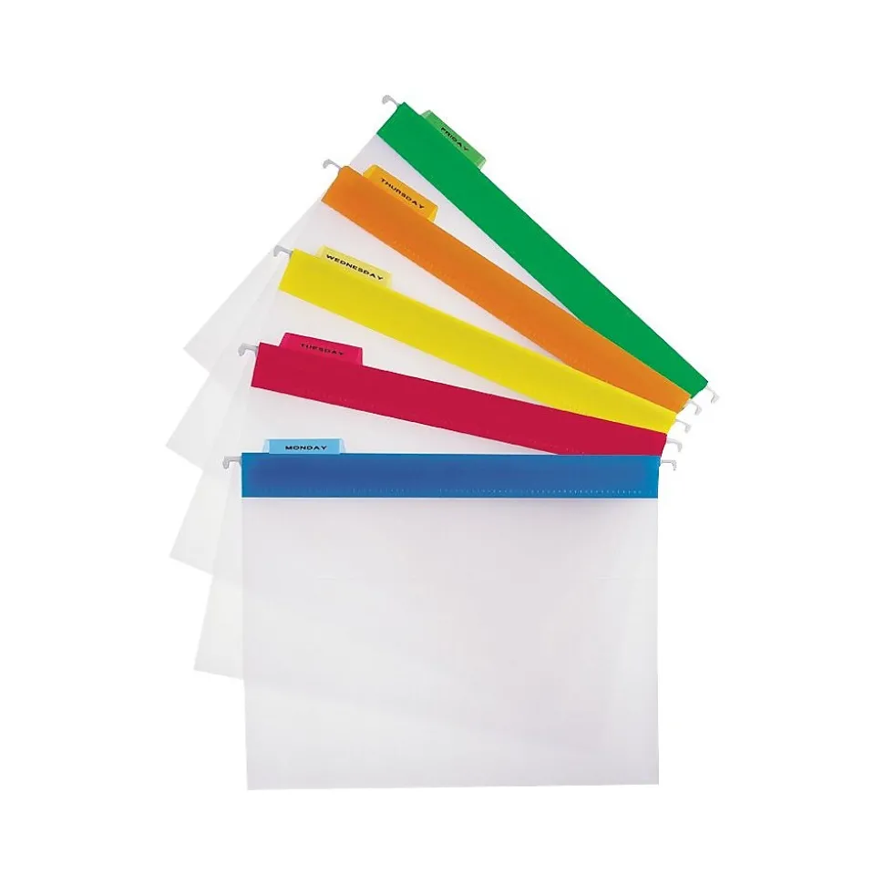 Pendaflex EasyView™ Poly Hanging File Folders, Assorted Color Bar, Letter, Holds 8 1/2"H x 11"W, 25/Bx (PFX 557080)