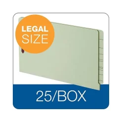 Pendaflex End Tab File Folder, Straight-Cut, Legal Size, Light Green, 25/Box, 4 Boxes/Carton (47715GW)