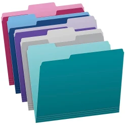 Pendaflex File Folder, 1-Tab, Letter Size, Assorted, 100/Box (02315)