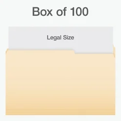 Pendaflex File Folder, 1-Tab, Legal Size, Manila, 100/Box (1006983)