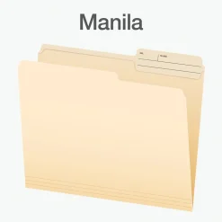 Pendaflex File Folder, 1-Tab, Letter Size, Manila, 100/Box (1007078)
