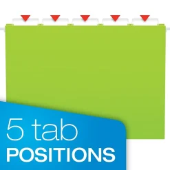 Pendaflex Glow 5-Tab Hanging File Folders, Letter Size, Multicolor, 25/Box (81672)