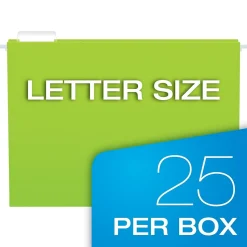 Pendaflex Glow 5-Tab Hanging File Folders, Letter Size, Multicolor, 25/Box (81672)