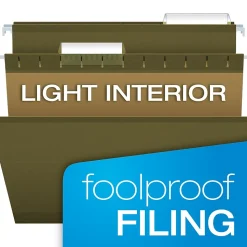 Pendaflex Hanging File Folders, 1/3-Cut Tab, Letter Size, Standard Green, 25/Box (PFX 4152 1/3)