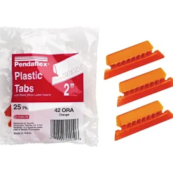 Pendaflex Hanging File Folder Tabs, 1/5 Tab, Two Inch, Orange Tab/White Insert, 25/Pack