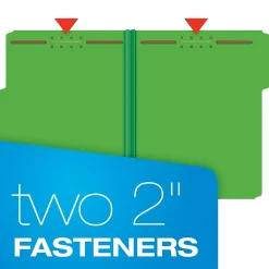 Pendaflex Pressboard Fastener Folders, 1/3-Cut Tab, Letter Size, Dark Green, 25/BX (15938GW)