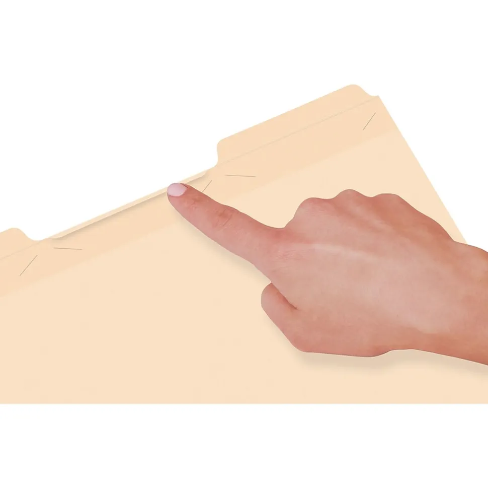 Pendaflex Ready-Tab File Folders, Letter Size, 3 Tab, Assorted Colors, 50/Box (42338)