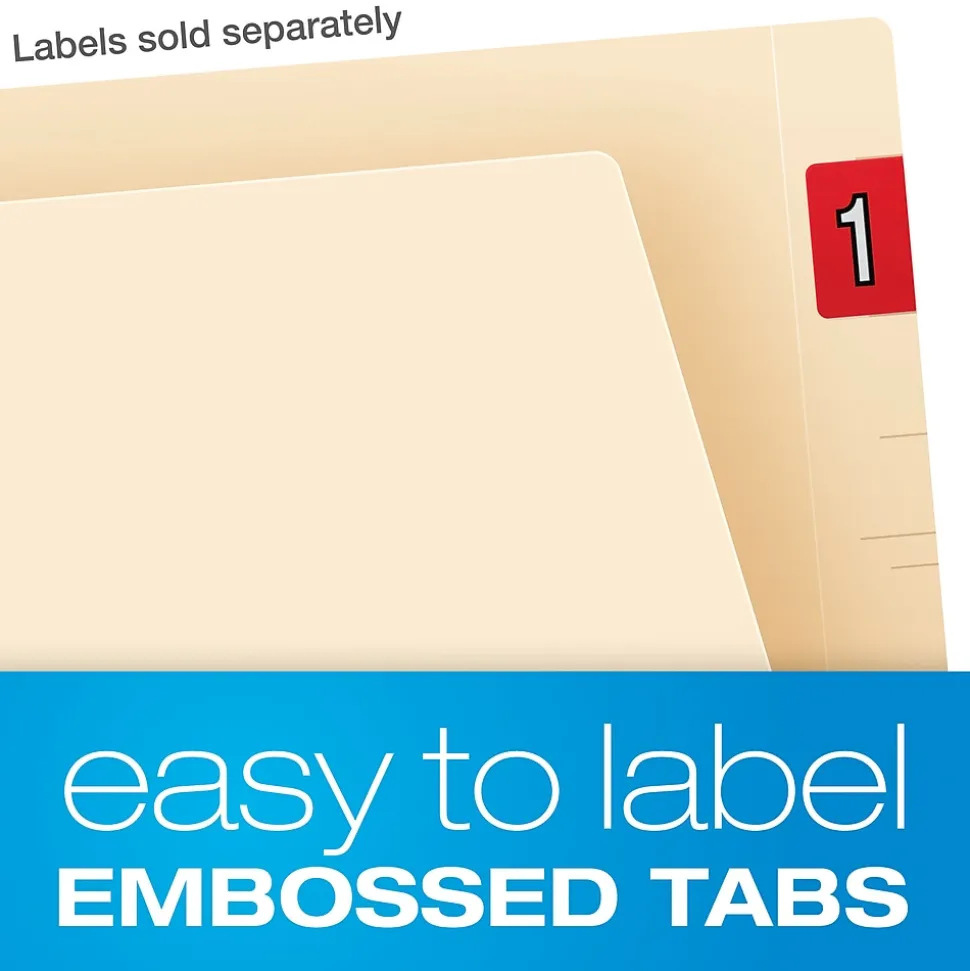 Pendaflex Recycled End Tab File Folder, Straight Cut, Letter Size, Manila, 50/Box (H10U1)