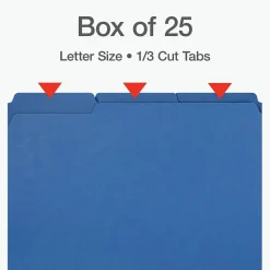 Pendaflex Recycled File Folder, 1-Tab, Letter Size, Dark Blue, 25/Box (1007008)