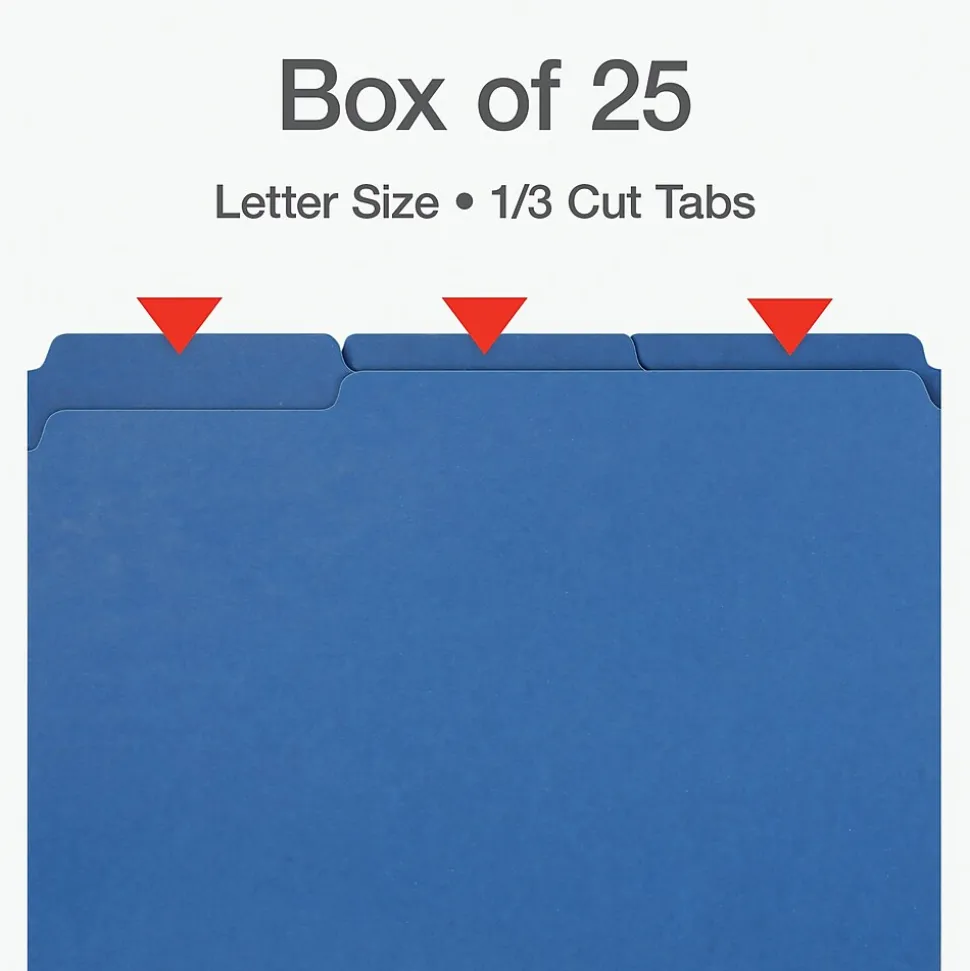 Pendaflex Recycled File Folder, 1-Tab, Letter Size, Dark Blue, 25/Box (1007008)